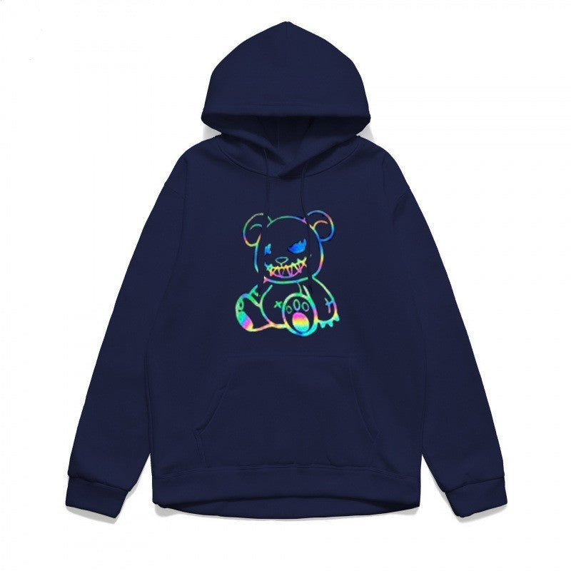 Damer hoodie sweatshirt med cool björnmotiv och bekväm passform Mirla-Eva Jonsson