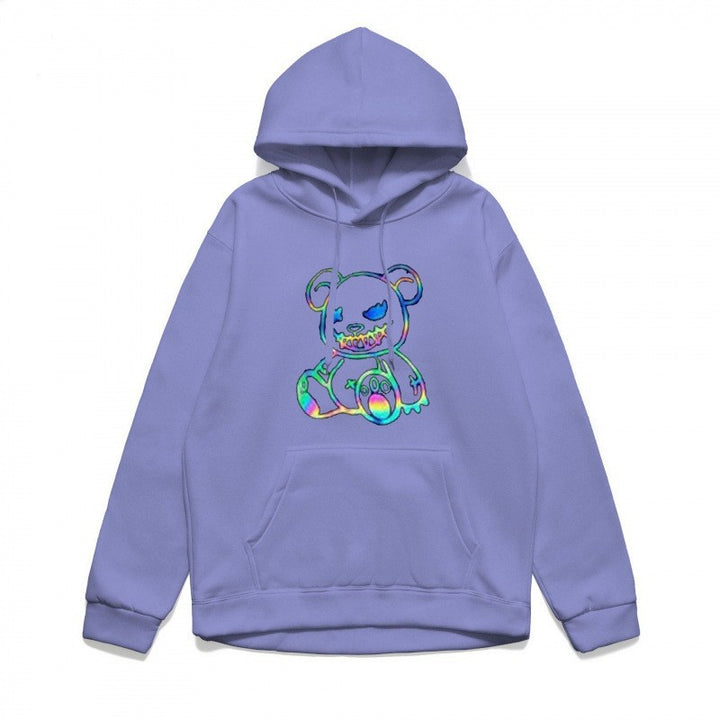 Damer hoodie sweatshirt med cool björnmotiv och bekväm passform Mirla-Eva Jonsson