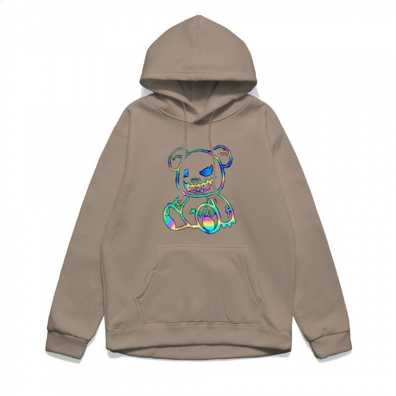Damer hoodie sweatshirt med cool björnmotiv och bekväm passform Mirla-Eva Jonsson