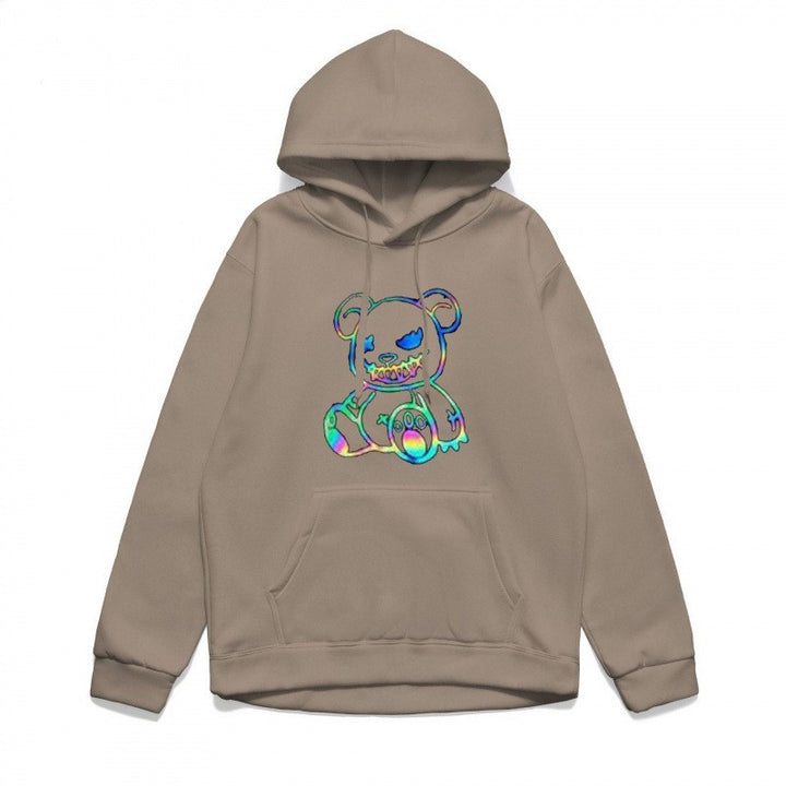 Damer hoodie sweatshirt med cool björnmotiv och bekväm passform Mirla-Eva Jonsson