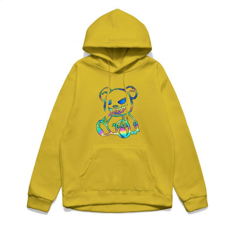 Damer hoodie sweatshirt med cool björnmotiv och bekväm passform Mirla-Eva Jonsson