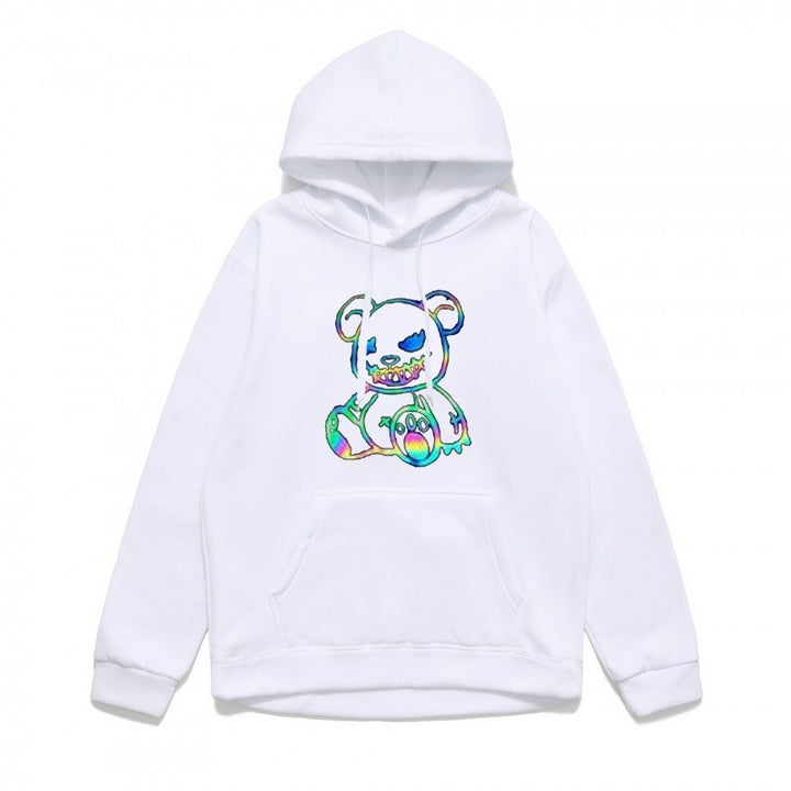 Damer hoodie sweatshirt med cool björnmotiv och bekväm passform Mirla-Eva Jonsson