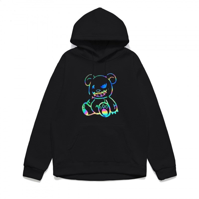 Damer hoodie sweatshirt med cool björnmotiv och bekväm passform Mirla-Eva Jonsson