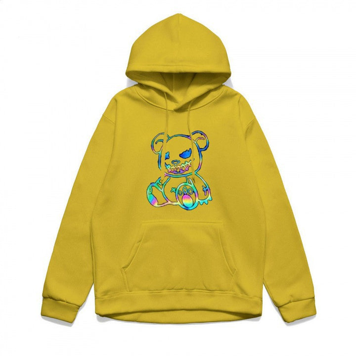 Damer hoodie sweatshirt med cool björnmotiv och bekväm passform Mirla-Eva Jonsson