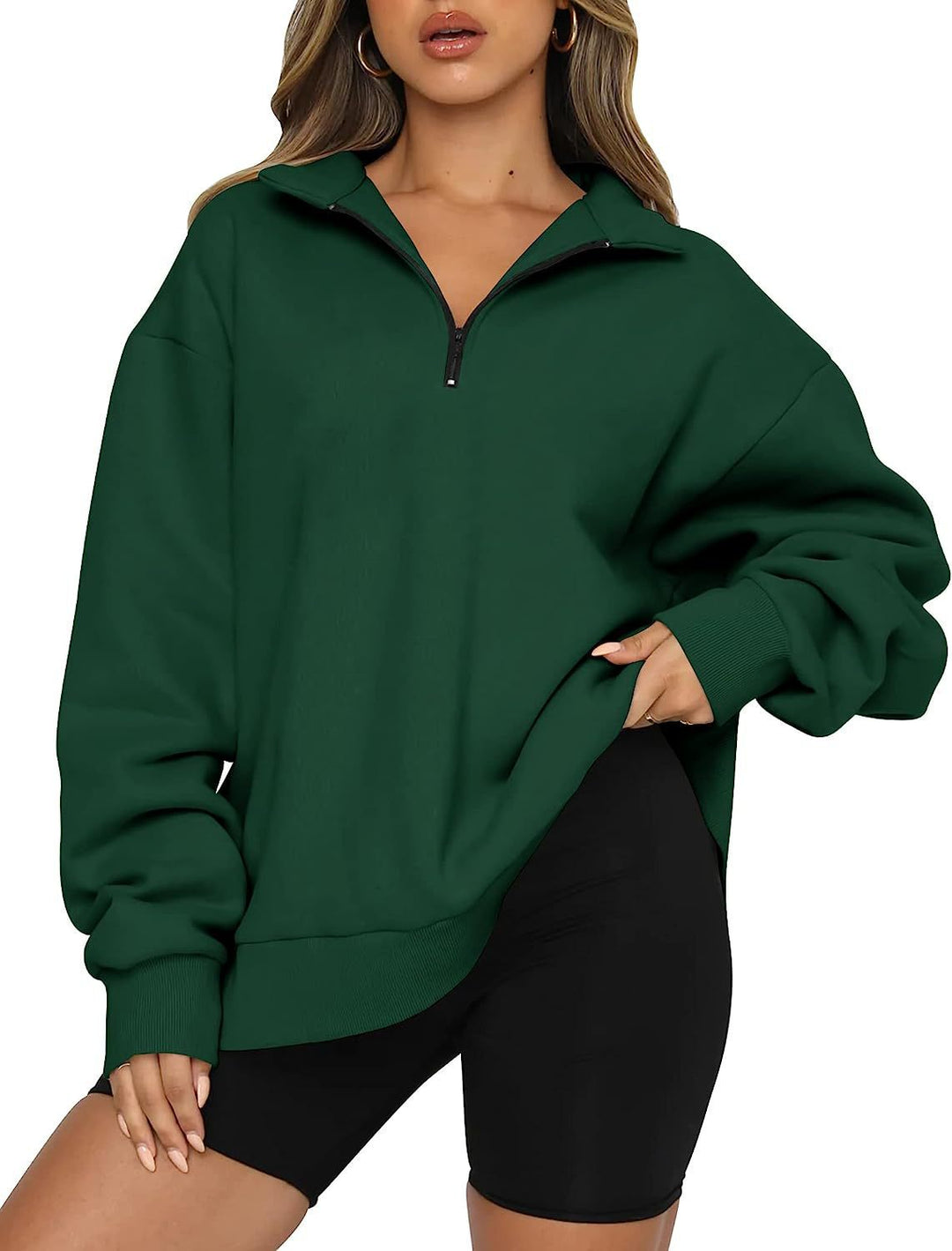 Damer hoodies med halv dragkedja och avslappnad passform Eva Jonsson-Eva Jonsson