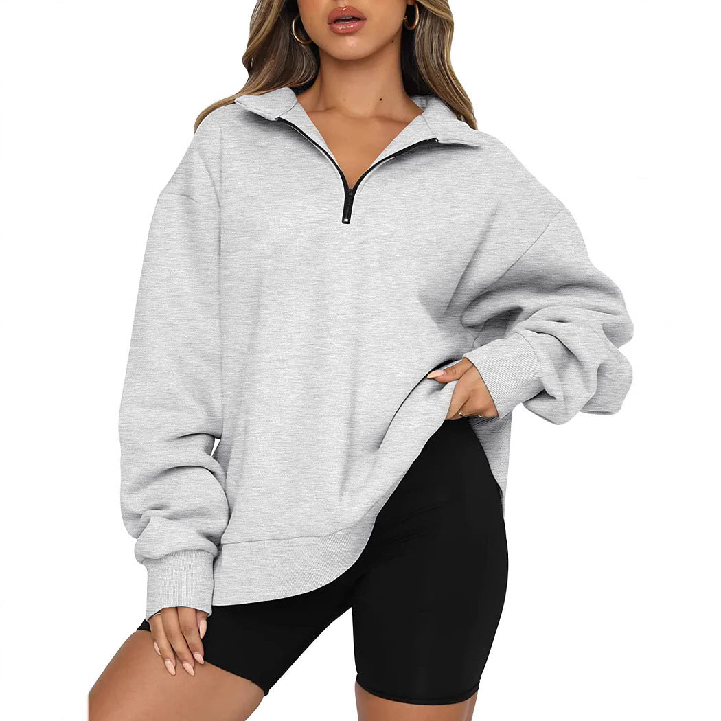 Damer hoodies med halv dragkedja och avslappnad passform Eva Jonsson-Eva Jonsson