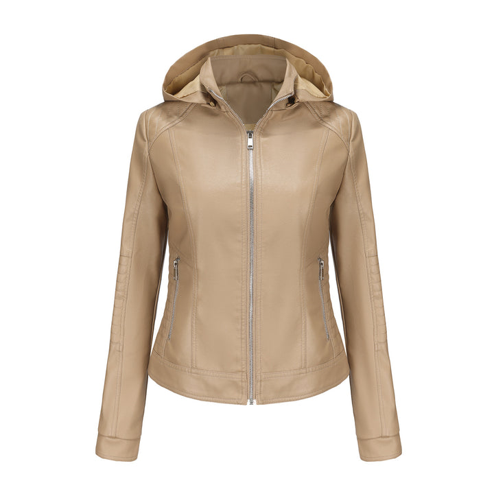 Damer huva jacka av högkvalitativt konstläder Eva Jonsson-Eva Jonsson