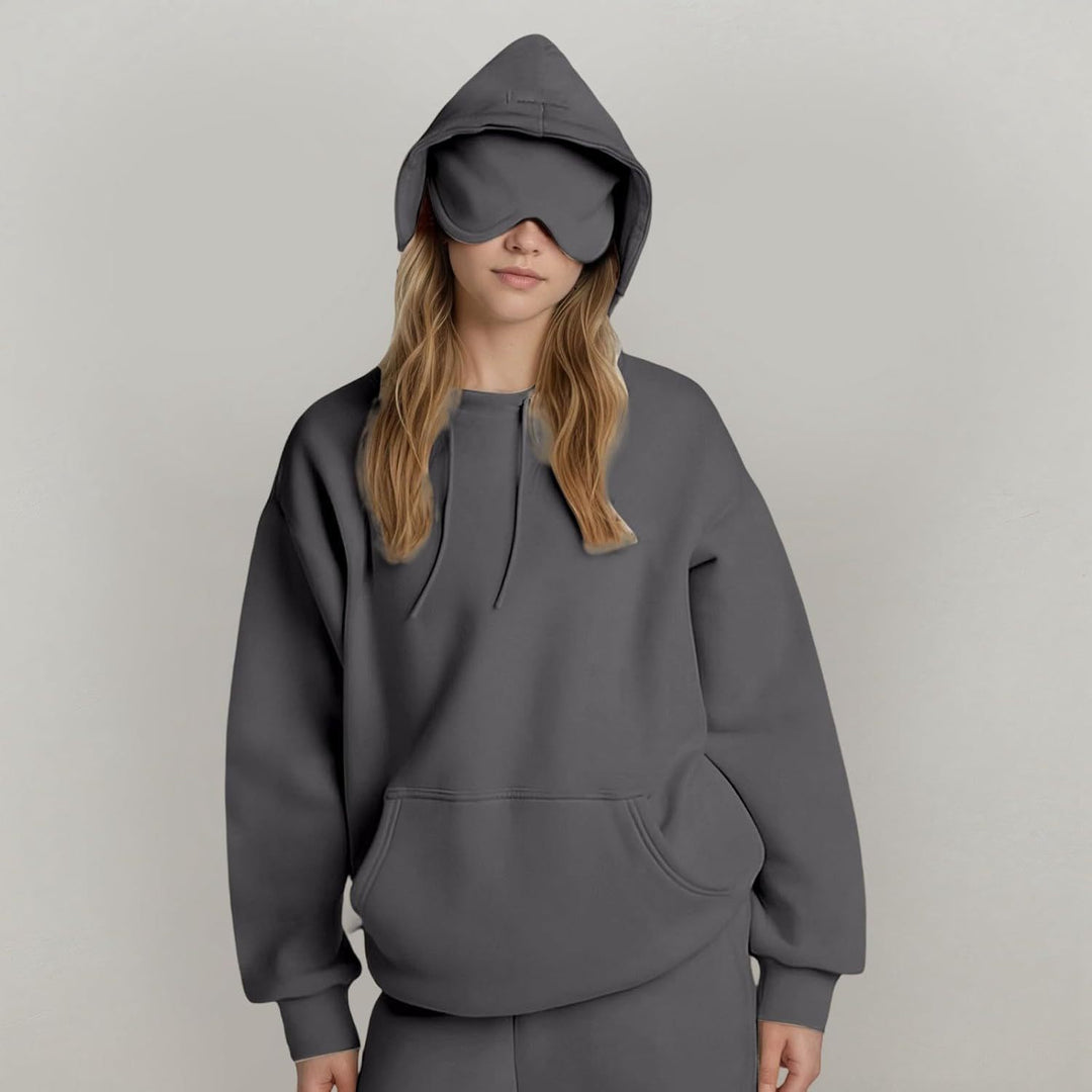 Damer huva tröja med integrerad ögonmask Mirla-Eva Jonsson