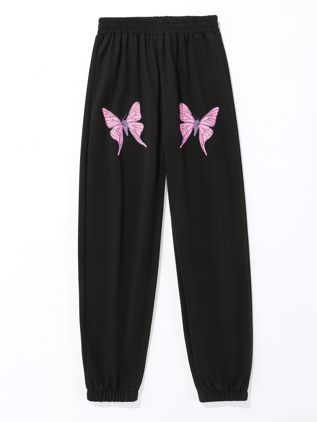 Damer joggingsbyxor med färgglad fjärils-motiv Mirla-Eva Jonsson