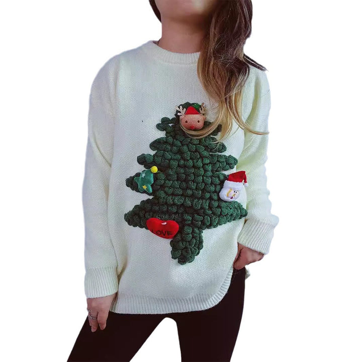 Damer jultröja med festligt 3D-motiv och mjukt stickat Eva Jonsson-Eva Jonsson