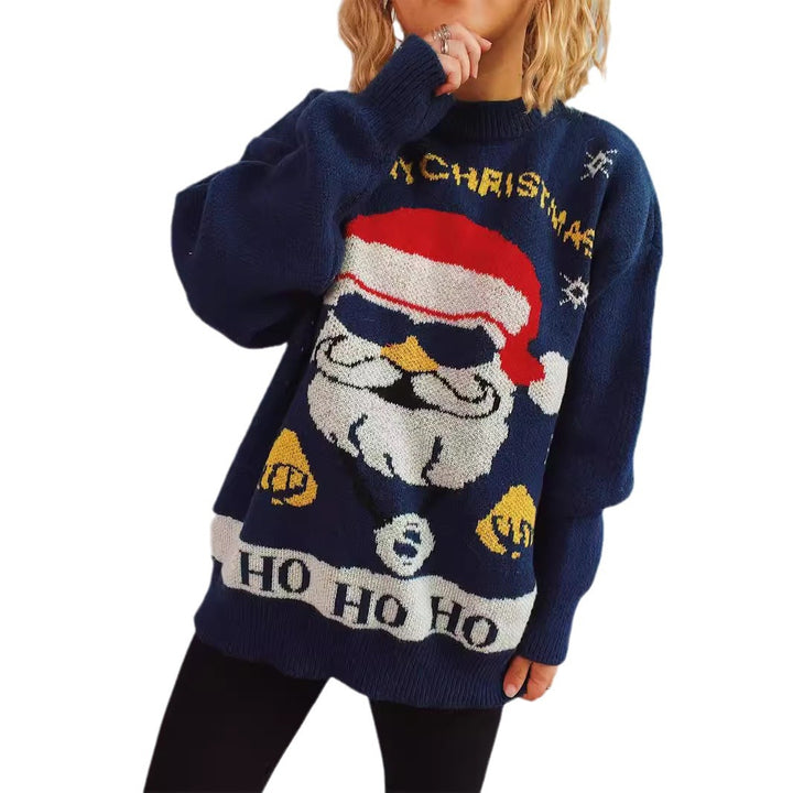 Damer jultröja med festligt Santa-motiv och avslappnad passform Mirla-Eva Jonsson