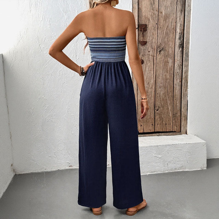 Damer jumpsuit med bandeau-överkropp och vid ben Mirla-Eva Jonsson