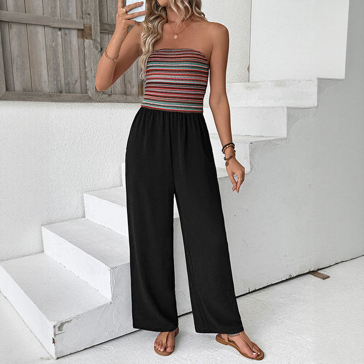 Damer jumpsuit med bandeau-överkropp och vid ben Mirla-Eva Jonsson