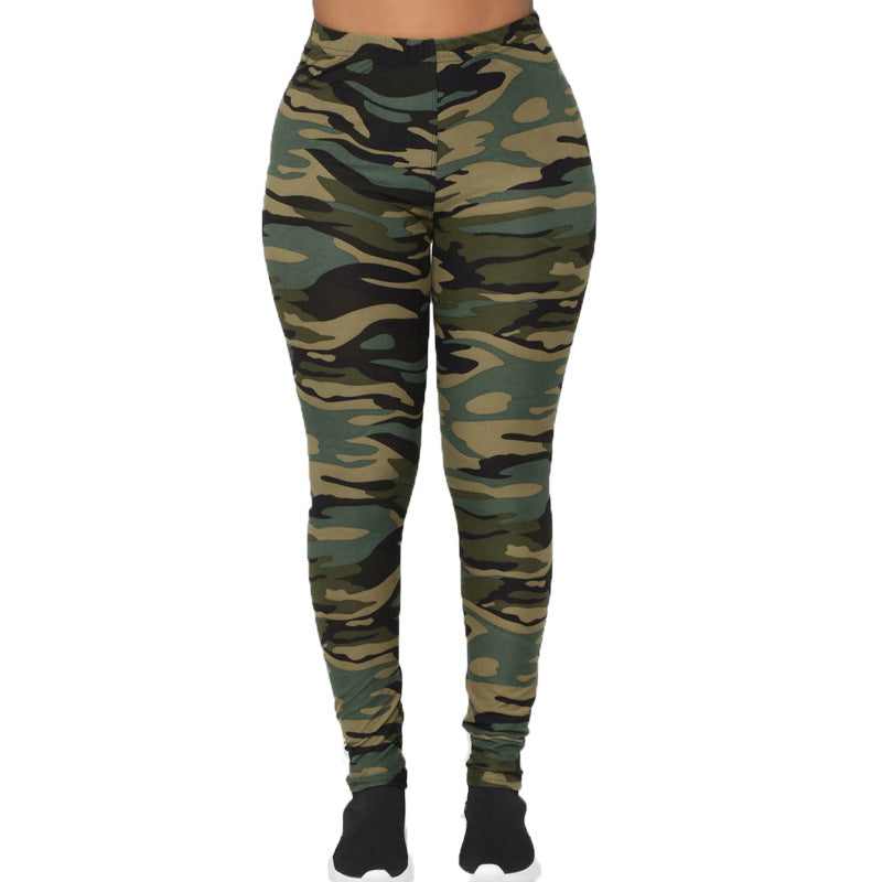 Damer kamouflage fitness leggings med hög midja Eva Jonsson-Eva Jonsson