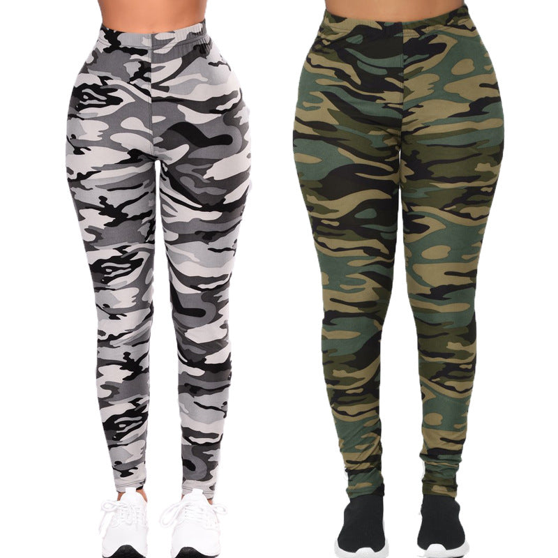 Damer kamouflage fitness leggings med hög midja Eva Jonsson-Eva Jonsson