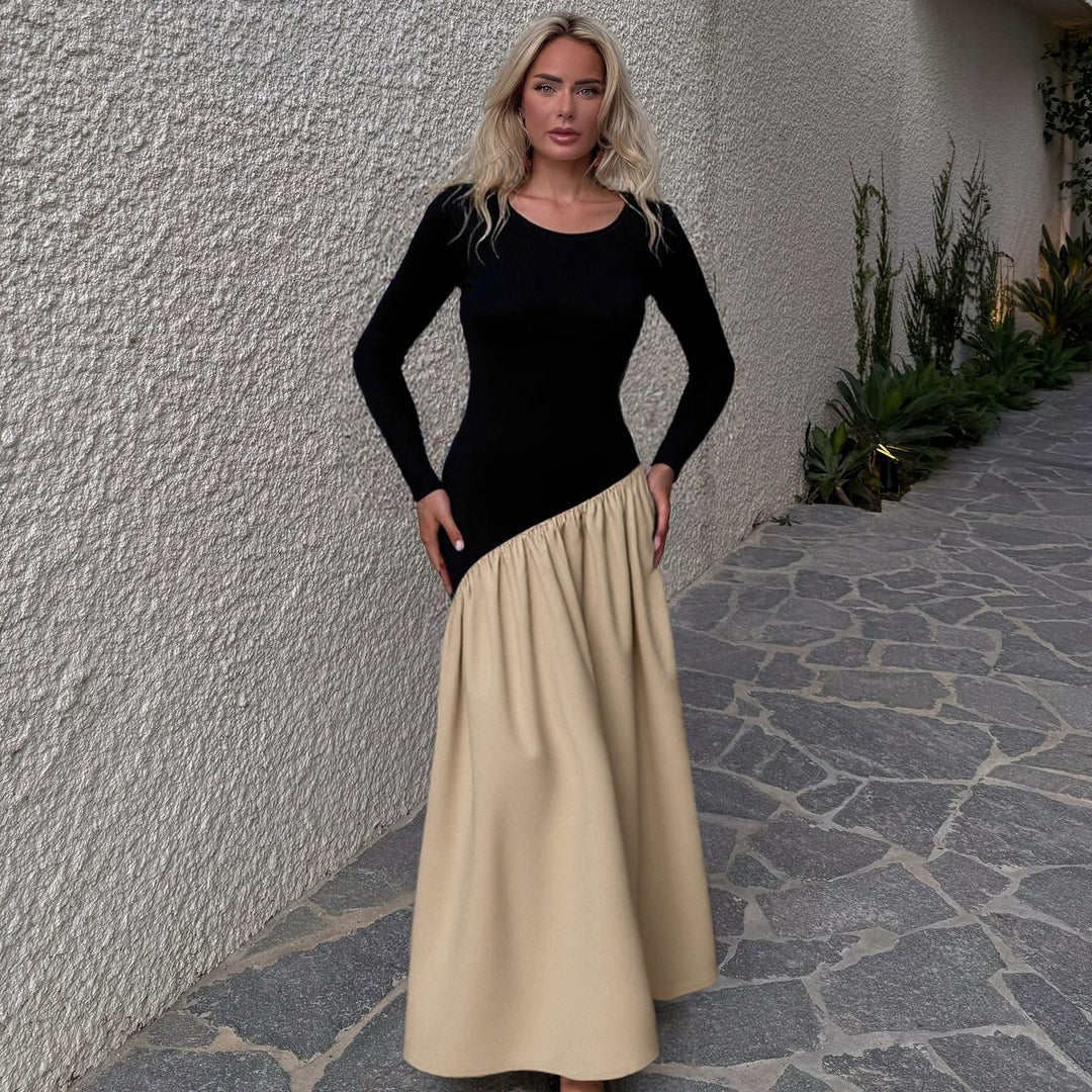 Damer klänning med asymmetrisk design och rynkning Mirla-Eva Jonsson