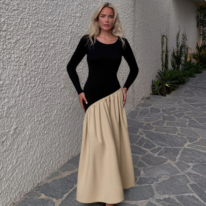 Damer klänning med asymmetrisk design och rynkning Mirla-Eva Jonsson