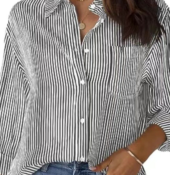 Damer knytblusar med randigt mönster och modern passform Eva Jonsson-Eva Jonsson