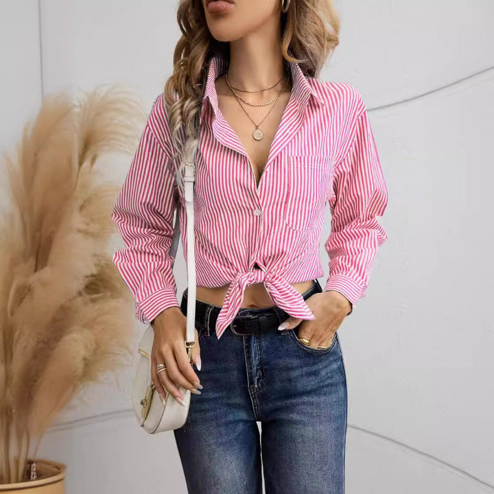 Damer knytblusar med randigt mönster och modern passform Eva Jonsson-Eva Jonsson