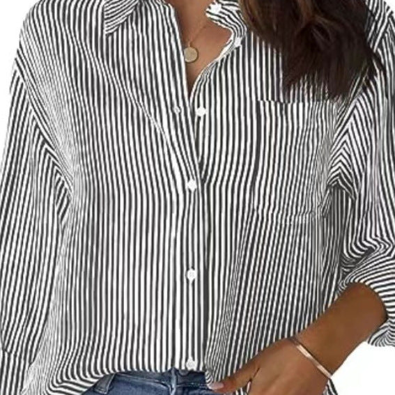 Damer knytblusar med randigt mönster och modern passform Eva Jonsson-Eva Jonsson