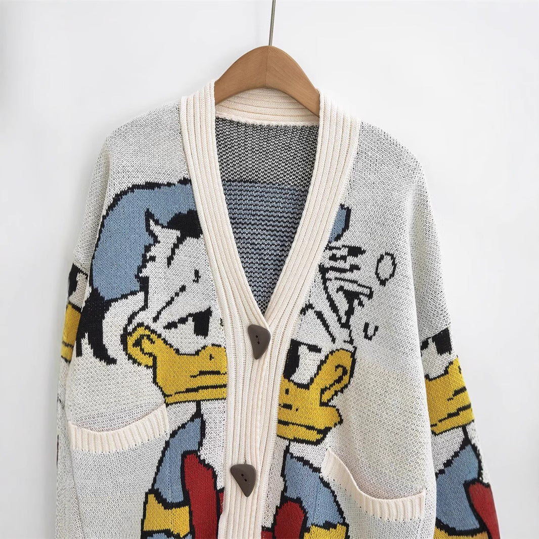 Damer kofta med Donald Duck design Mirla-Eva Jonsson