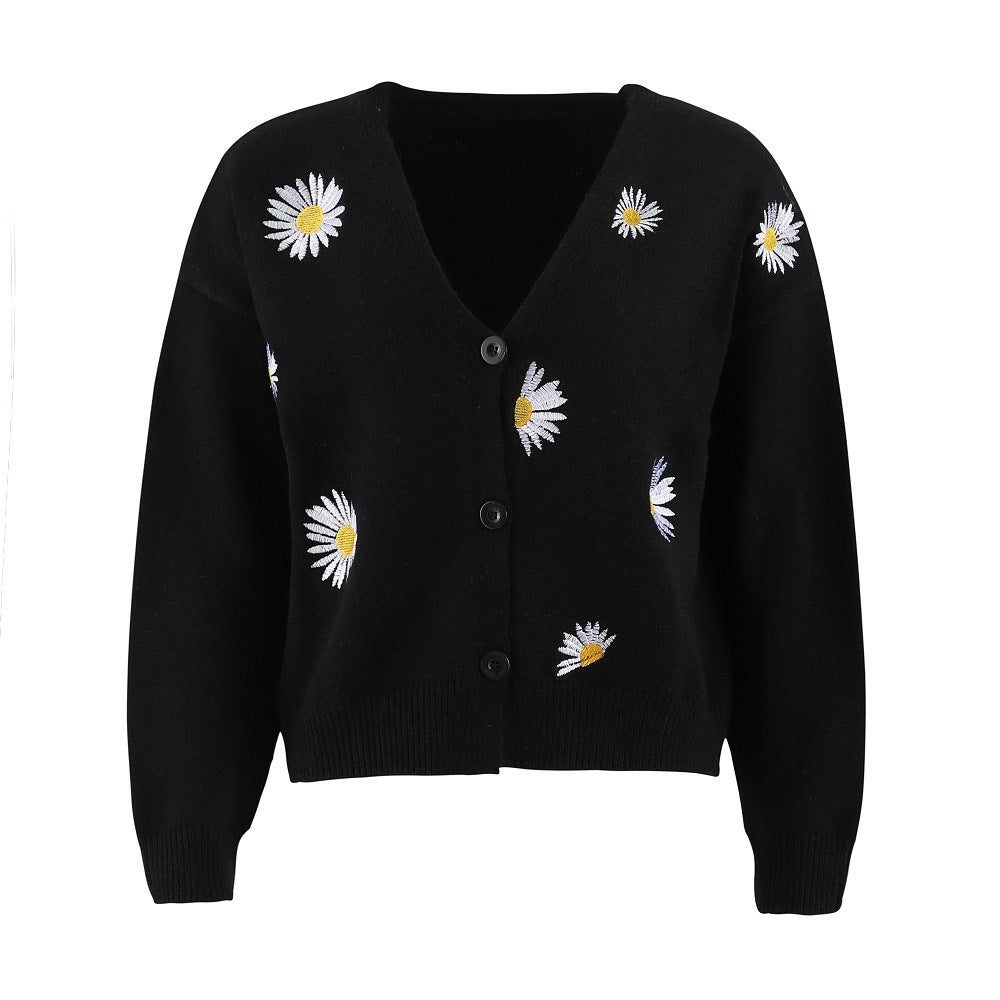 Damer kofta med blommönster och klassisk passform Mirla-Eva Jonsson