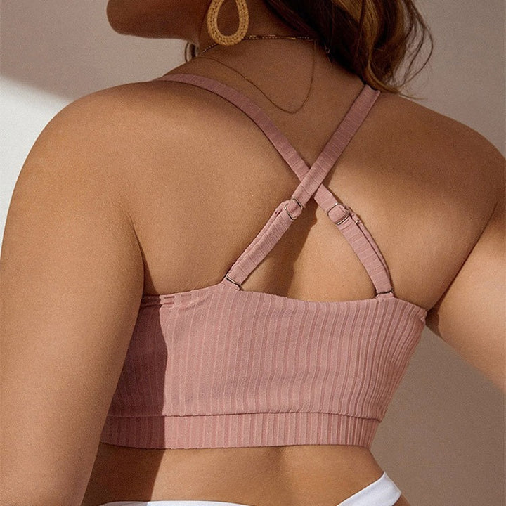 Damer kombination av crop-top och bikiniöverdel med rynkning Mirla-Eva Jonsson
