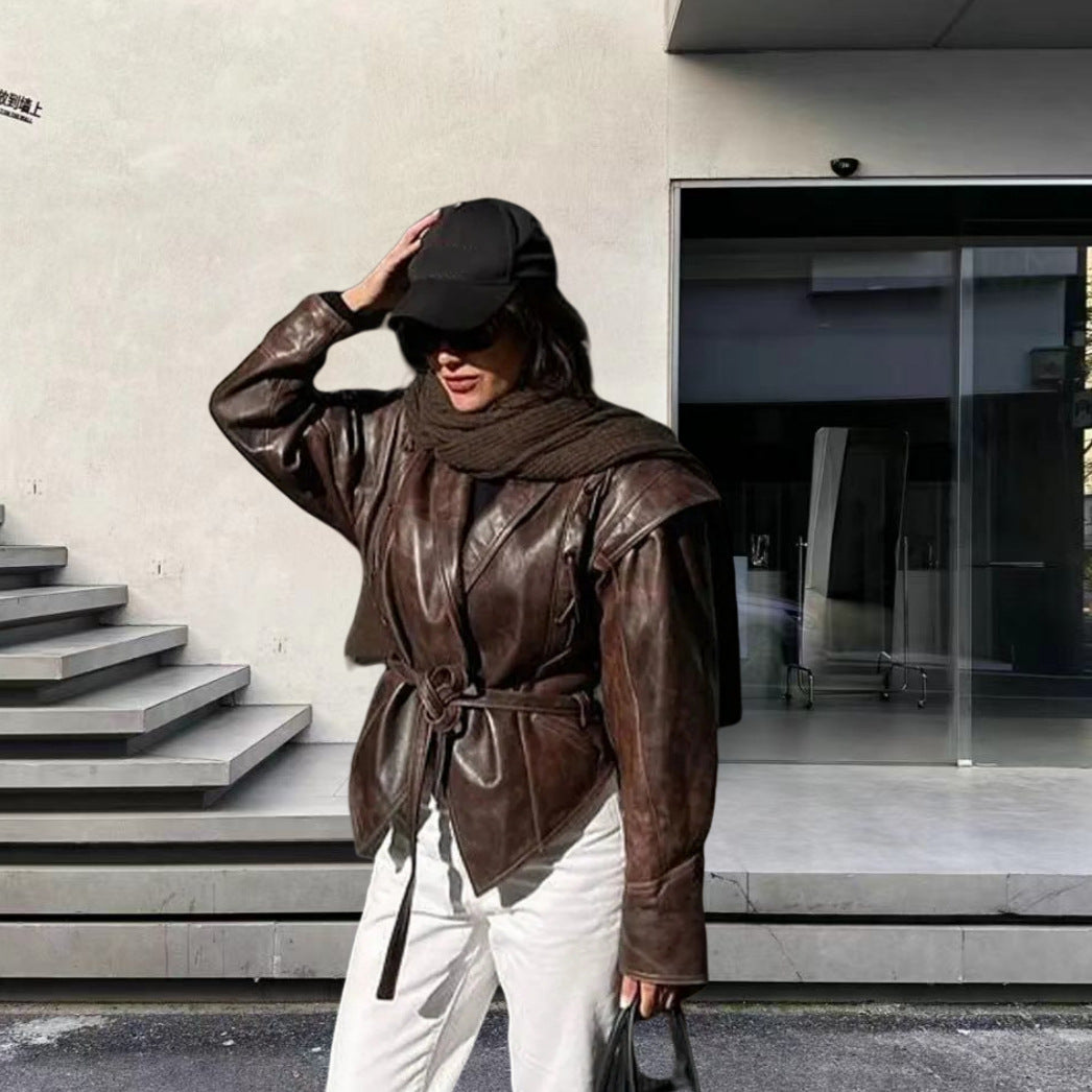 Damer konstläder blazer jacka med strukturerad silhuett Mirla-Eva Jonsson