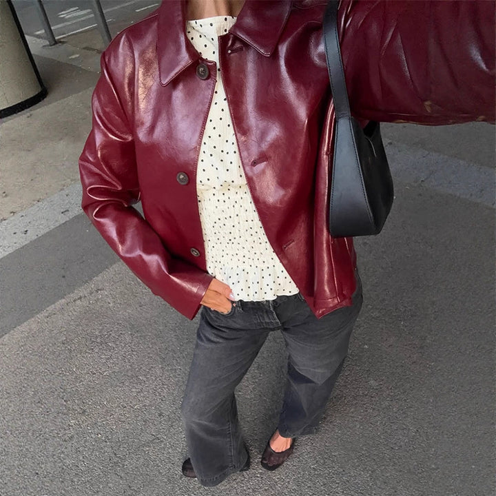Damer konstläderjacka med elegant passform Mirla-Eva Jonsson
