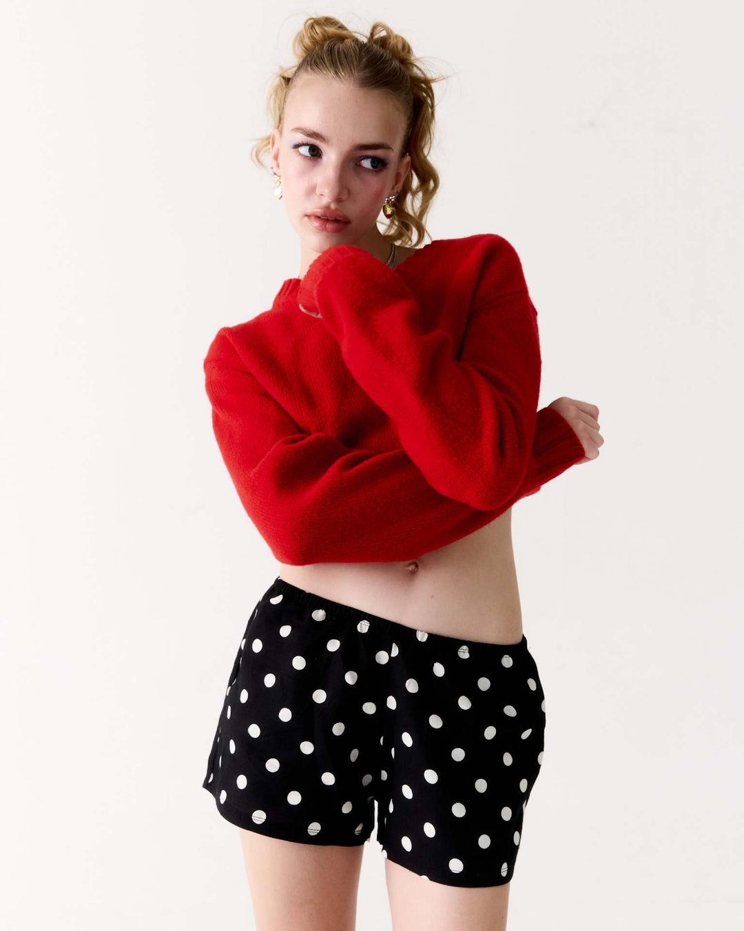 Damer korta boxershorts med kärleksfullt utformat prickmönster Mirla-Eva Jonsson