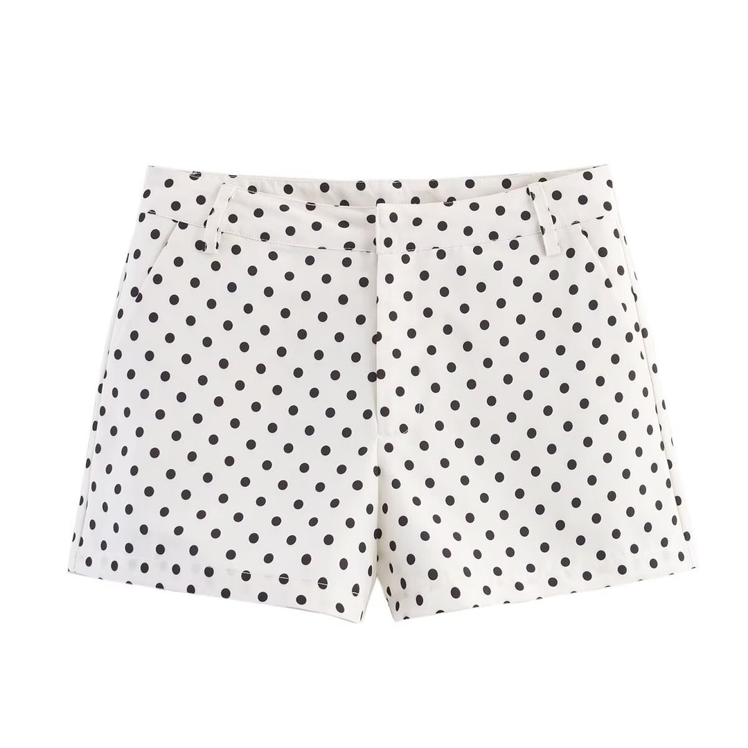 Damer korta byxor med prickar och hög midja Eva Jonsson-Eva Jonsson
