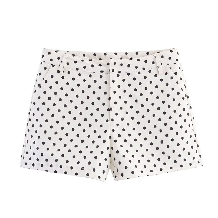 Damer korta byxor med prickar och hög midja Eva Jonsson-Eva Jonsson