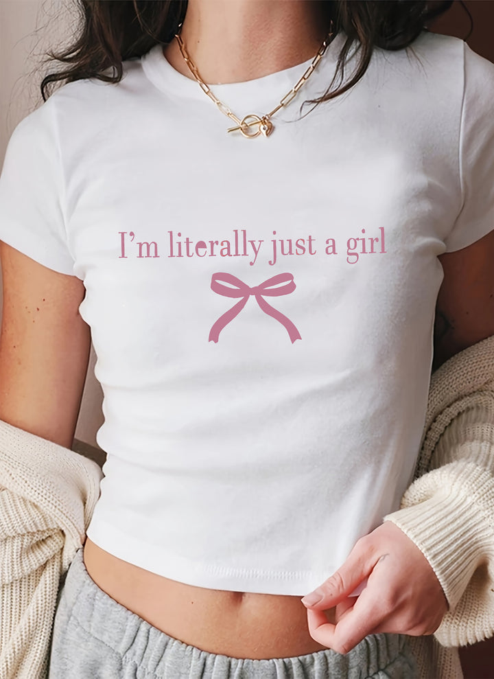 Damer kortärmad T-shirt med tryckt läppmotiv Mirla-Eva Jonsson