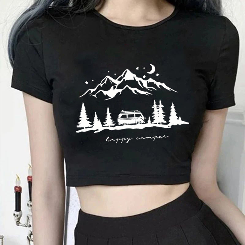Damer kortärmad T-shirt med tryckt läppmotiv Mirla-Eva Jonsson