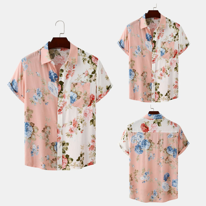 Damer kortärmad blus med blommönster och bekväm passform Mirla-Eva Jonsson