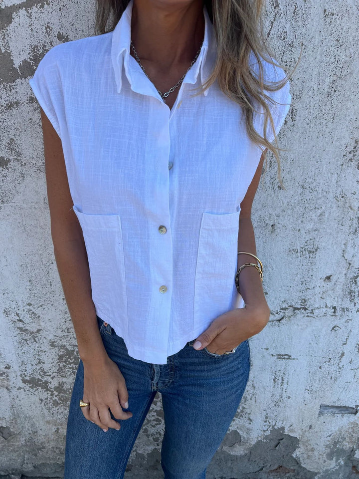 Damer kortärmad blus med praktiska fickor och moderna detaljer Eva Jonsson-Eva Jonsson