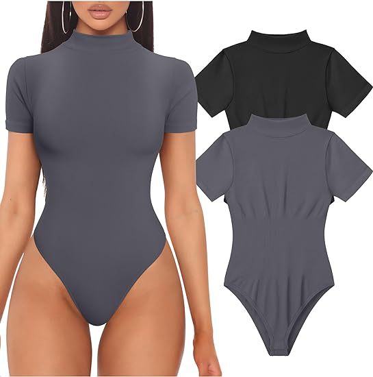 Damer kortärmad bodysuit med hög krage Mirla-Eva Jonsson