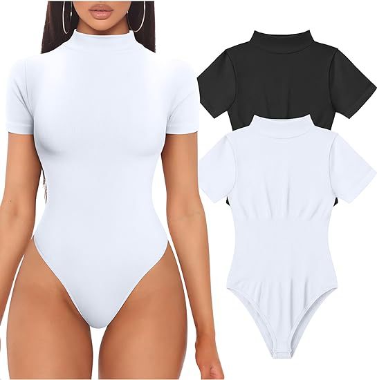 Damer kortärmad bodysuit med hög krage Mirla-Eva Jonsson