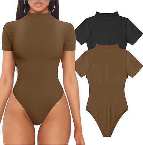 Damer kortärmad bodysuit med hög krage Mirla-Eva Jonsson