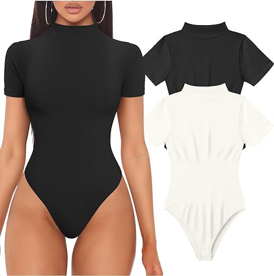 Damer kortärmad bodysuit med hög krage Mirla-Eva Jonsson