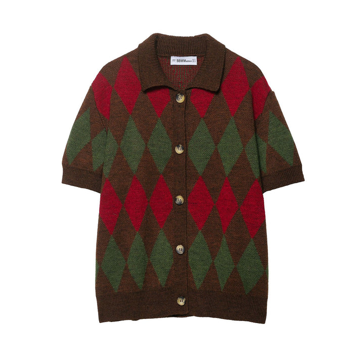 Damer kortärmad jacquard-cardigan Mirla-Eva Jonsson