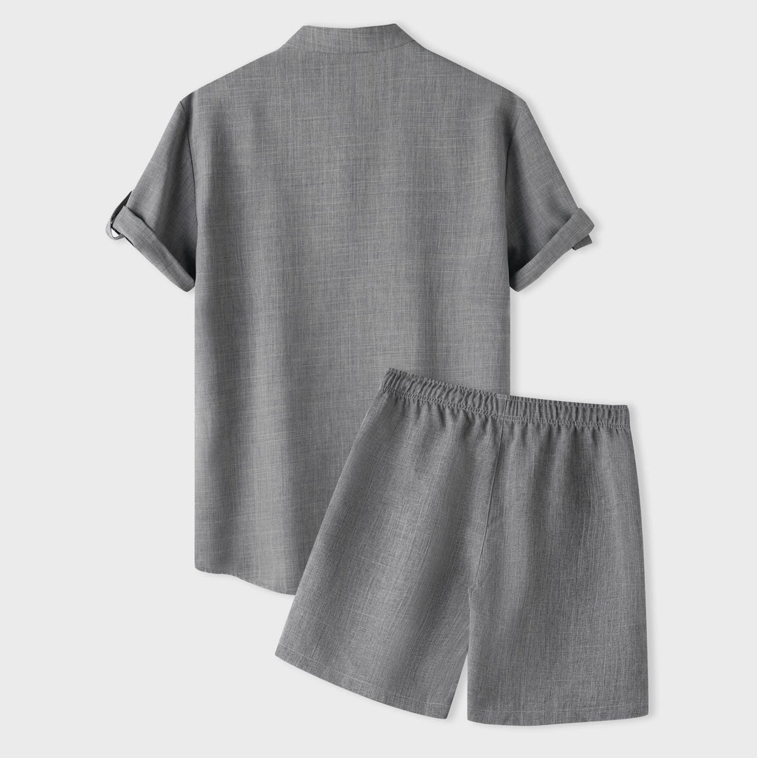 Damer kortärmad pyjamas-set i andningsbart tyg med elastisk midja Mirla-Eva Jonsson