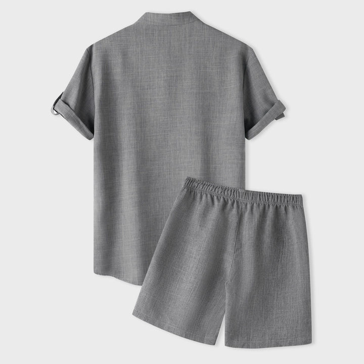 Damer kortärmad pyjamas-set i andningsbart tyg med elastisk midja Mirla-Eva Jonsson