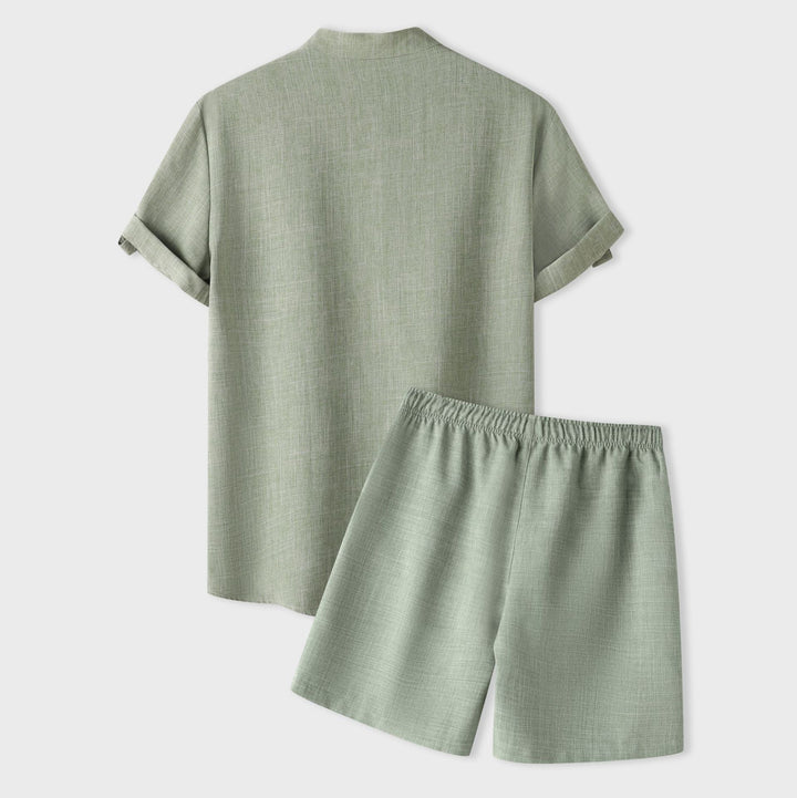 Damer kortärmad pyjamas-set i andningsbart tyg med elastisk midja Mirla-Eva Jonsson