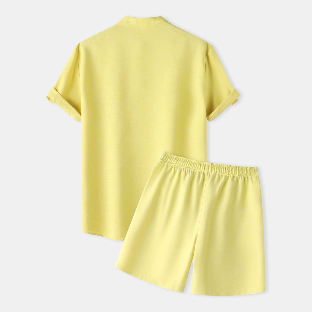 Damer kortärmad pyjamas-set i andningsbart tyg med elastisk midja Mirla-Eva Jonsson