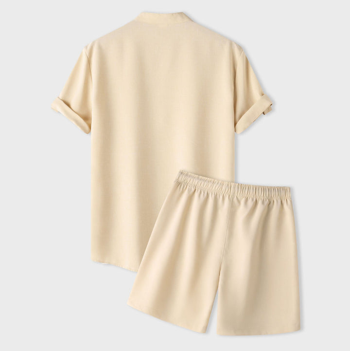Damer kortärmad pyjamas-set i andningsbart tyg med elastisk midja Mirla-Eva Jonsson