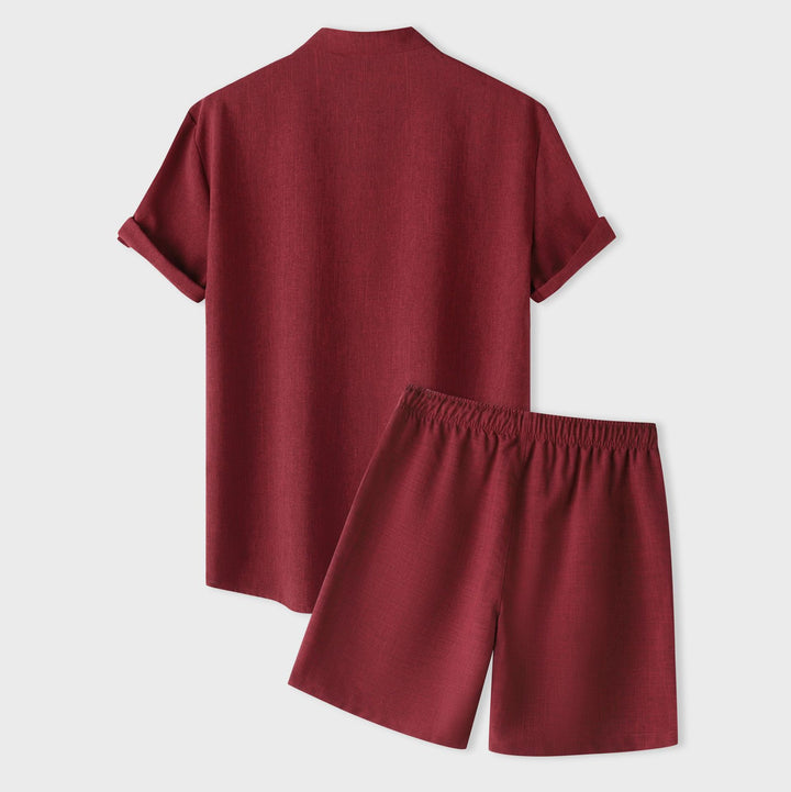 Damer kortärmad pyjamas-set i andningsbart tyg med elastisk midja Mirla-Eva Jonsson