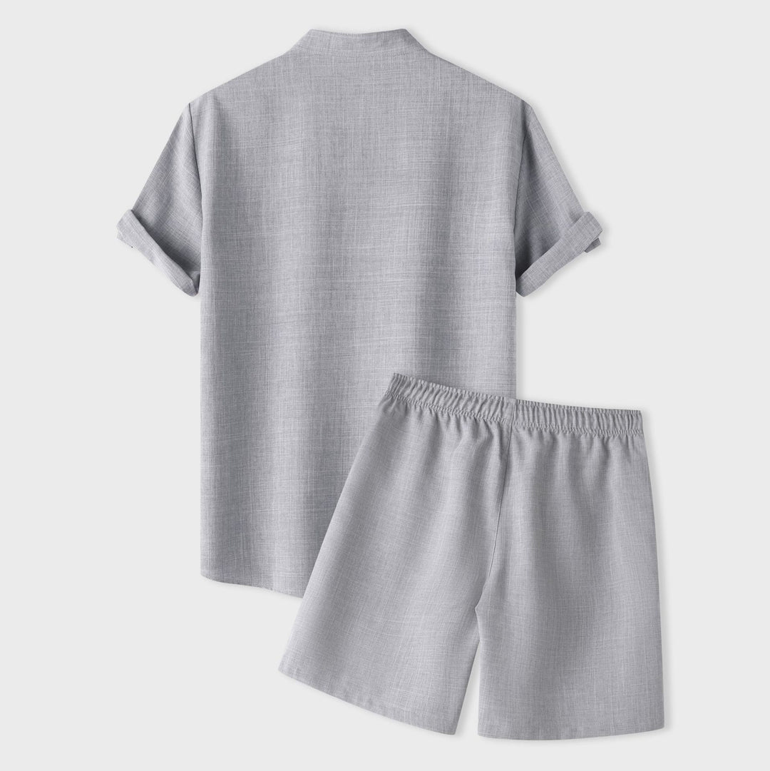 Damer kortärmad pyjamas-set i andningsbart tyg med elastisk midja Mirla-Eva Jonsson