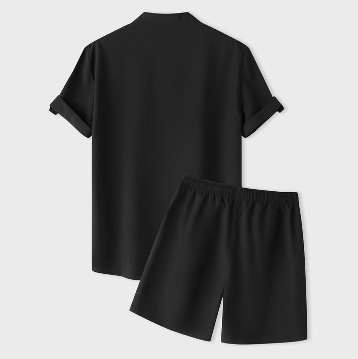 Damer kortärmad pyjamas-set i andningsbart tyg med elastisk midja Mirla-Eva Jonsson