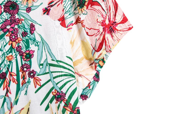 Damer kortärmad skjorta med tropiskt blommönster och avslappnad passform Eva Jonsson-Eva Jonsson
